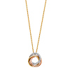 CZ Trinity Infinity Rings Necklace in 14K TriGold thumb 1
