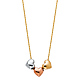 Trio Heart Charm Necklace in 14K TriGold thumb 1