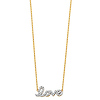 Floating Cubic Zirconia CZ 'love' Necklace in Two-Tone 14K Yellow Gold thumb 1