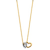 Duo Heart CZ Charm Necklace in 14K Two-Tone Gold thumb 1