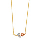 Red Rose CZ Floating Pendant Necklace in 14K TriGold thumb 1