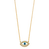Floating Round-Cut CZ Evil Eye Necklace in 14K Yellow Gold thumb 1