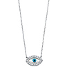 Floating Round-Cut CZ Evil Eye Necklace in 14K White Gold thumb 1