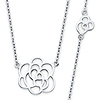 Romantic Floating Rose Charm Necklace in 14K White Gold thumb 0