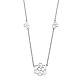Romantic Floating Rose Charm Necklace in 14K White Gold thumb 1