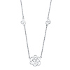 Romantic Floating Rose Charm Necklace in 14K White Gold thumb 1
