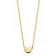 Floating CZ 'LOVE' Heart Necklace in 14K Yellow Gold thumb 1