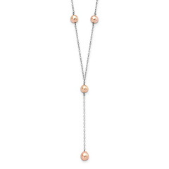 Sterling Silver Cultured Pink Pearl Y-Necklace