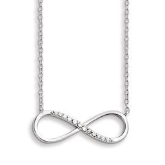 Sterling Silver CZ Infinity Necklace