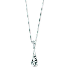 White Ice Fancy Teardrop Diamond & Sterling Silver Charm Necklace