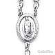 4mm Mirrorball Bead Our Lady of Guadalupe Rosary Necklace in Sterling Silver with Budded Crucifix 20in thumb 1