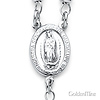 4mm Mirrorball Bead Our Lady of Guadalupe Rosary Necklace in Sterling Silver with Budded Crucifix 20in thumb 1