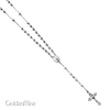 4mm Mirrorball Bead Our Lady of Guadalupe Rosary Necklace in Sterling Silver with Budded Crucifix 20in thumb 3