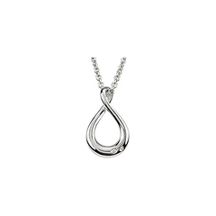 Diamond Sterling Silver Infinity Necklace - Women 18in