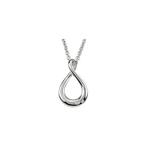 Diamond Sterling Silver Infinity Necklace - Women 18in Slide 0