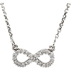 Round-Cut Diamond Petite Infinity Necklace - 14K White Gold 16in thumb 0