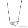 Mother Child Double Heart CZ Pendant in 14K White Gold thumb 1