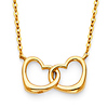 Floating Heart Infinity Necklace in 14K Yellow Gold thumb 0