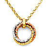 Intertwining Trinity Infinity Ring Necklace in 14K TriGold thumb 0