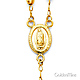 4mm Mirrorball Bead Our Lady of Guadalupe Rosary Necklace in 14K TriGold 26in thumb 1