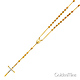 5mm Mirrorball Bead Our Lady of Guadalupe Rosary Necklace in 14K Two-Tone Gold 26in thumb 3