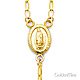 5mm Mirrorball Bead Our Lady of Guadalupe Rosary Necklace in 14K Two-Tone Gold 26in thumb 1
