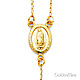 4mm Mirrorball Bead Our Lady of Guadalupe Rosary Necklace in 14K Two-Tone Gold 26in thumb 2
