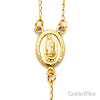 4mm Mirrorball Bead Our Lady of Guadalupe Rosary Necklace in 14K Two-Tone Gold 26in thumb 2