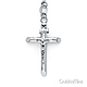 3mm Mirrorball Bead Miraculous Medal Rosary Necklace in 14K White Gold 26in thumb 2