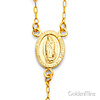 4mm Mirrorball Bead Our Lady of Guadalupe Rosary Necklace in 14K Two-Tone Gold 20in thumb 1
