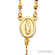 3mm Mirrorball Bead Our Lady of Guadalupe Rosary Necklace in 14K Two-Tone Gold 18in thumb 1