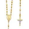 3mm Mirrorball Bead Our Lady of Guadalupe Rosary Necklace in 14K Two-Tone Gold 18in thumb 0