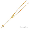 3mm Moon-Cut Bead Our Lady of Guadalupe Rosary Necklace in 14K TriGold 18in thumb 3