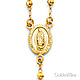 3mm Moon-Cut Bead Our Lady of Guadalupe Rosary Necklace in 14K TriGold 18in thumb 1
