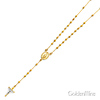 3mm Moon-Cut Bead Our Lady of Guadalupe Rosary Necklace in 14K Two-Tone Gold 18in thumb 3