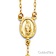 3mm Moon-Cut Bead Our Lady of Guadalupe Rosary Necklace in 14K Two-Tone Gold 18in thumb 1
