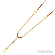 2mm Mirrorball Bead Protestant Rosary Necklace in 14K Tricolor Gold - Floating Crosses thumb 1