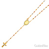2.5mm Mirrorball Bead Our Lady of Guadalupe Rosary Necklace in 14K TriGold 20in thumb 3