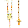 2.5mm Mirrorball Bead Our Lady of Guadalupe Rosary Necklace in 14K TriGold 20in thumb 0