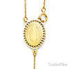 2.5mm Mirrorball Bead Guadalupe Rosary Necklace in Two-Tone 14K Yellow Gold 20in thumb 1