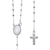 2.5mm Mirrorball Bead Our Lady of Guadalupe Rosary Necklace in 14K White Gold 20in thumb 0