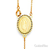 2.5mm Moon-Cut Bead Our Lady of Guadalupe Rosary Necklace in 14K TriGold 20in thumb 1