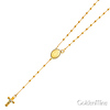 2.5mm Moon-Cut Bead Our Lady of Guadalupe Rosary Necklace in 14K Two-Tone Gold 20in thumb 3