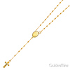 2.5mm Moon-Cut Bead Our Lady of Guadalupe Rosary Necklace in 14K Two-Tone Gold 20in thumb 3