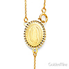 2.5mm Moon-Cut Bead Our Lady of Guadalupe Rosary Necklace in 14K Two-Tone Gold 20in thumb 1