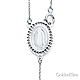 2.5mm Moon-Cut Bead Our Lady of Guadalupe Rosary Necklace in 14K White Gold 20in thumb 1