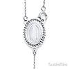2.5mm Moon-Cut Bead Our Lady of Guadalupe Rosary Necklace in 14K White Gold 20in thumb 1
