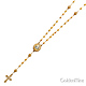 3mm Protestant Moon-Cut Bead CZ Rosary Necklace in Two-Tone 14K Yellow Gold 17'+1' thumb 3