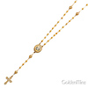 3mm Protestant Moon-Cut Bead CZ Rosary Necklace in Two-Tone 14K Yellow Gold 17'+1' thumb 3