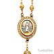 3mm Protestant Moon-Cut Bead CZ Rosary Necklace in Two-Tone 14K Yellow Gold 17'+1' thumb 1